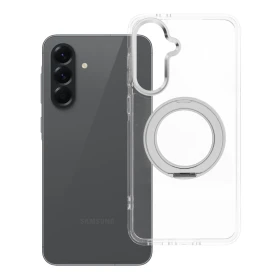 Zadní kryt Frame Circle Stand compatible with MagSafe pro Samsung Galaxy A56, transparentní