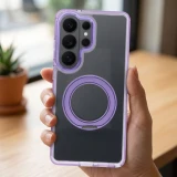Case for Samsung S26 Frame Circle Stand compatible with MagSafe purple