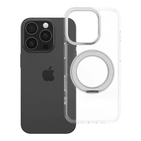 Zadní kryt Frame Circle Stand compatible with MagSafe pro Apple iPhone 16 Pro, transparentní
