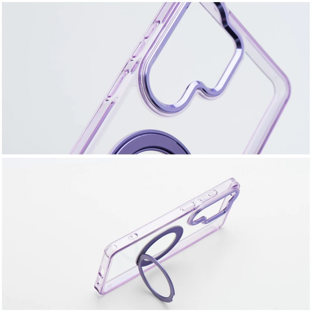 Case for Samsung A57 Frame Circle Stand compatible with MagSafe purple