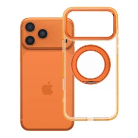 Zadní kryt Frame Circle Stand compatible with MagSafe pro Apple iPhone 17 Pro Max / 18 Pro Max ( low camera edge), oranžová