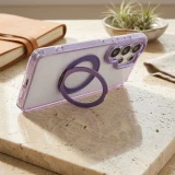 Case for Samsung A37 Frame Circle Stand compatible with MagSafe purple