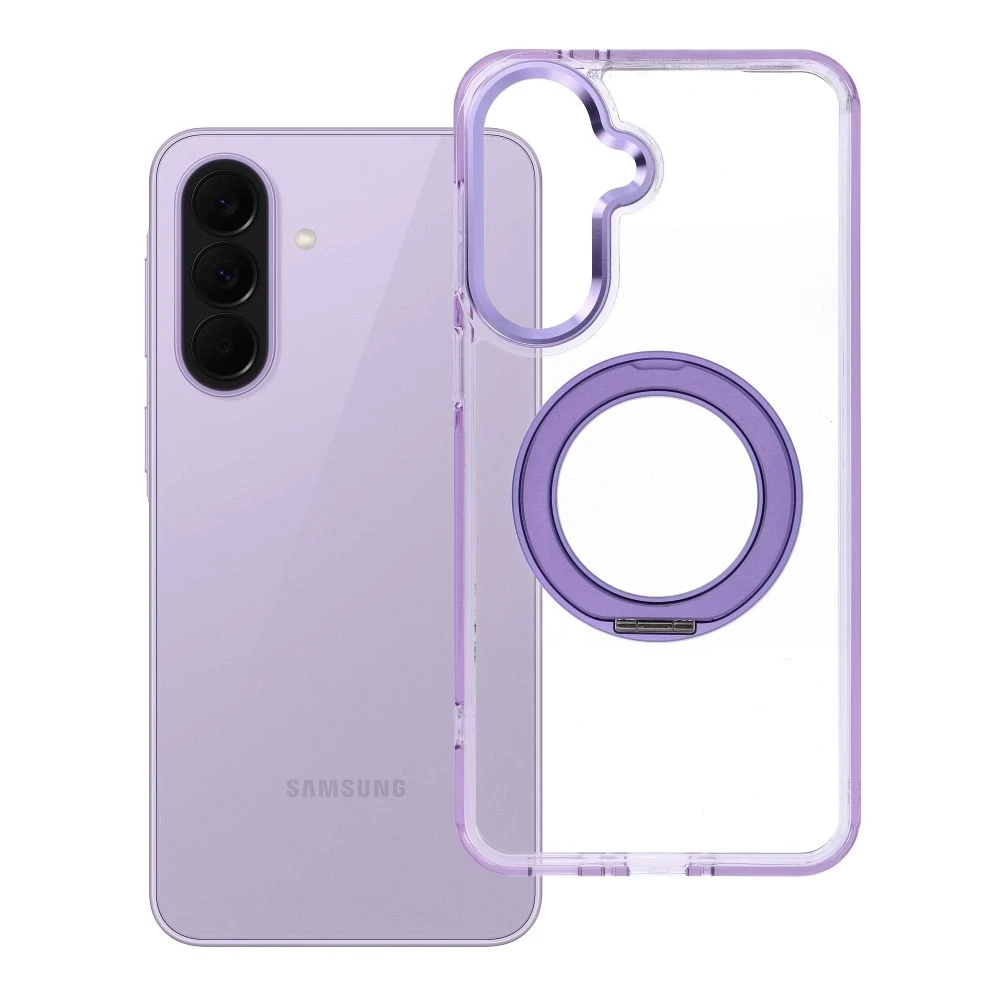Case for Samsung A37 Frame Circle Stand compatible with MagSafe purple