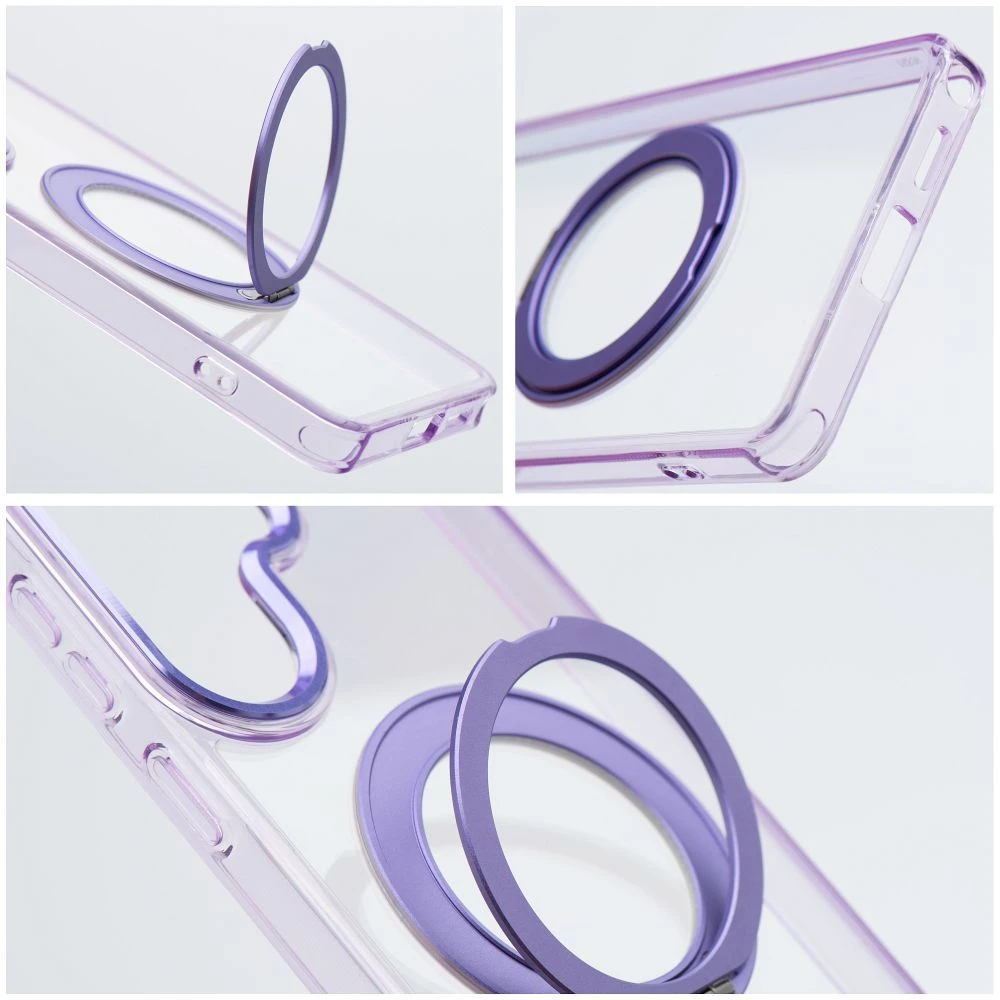 Case for Samsung A37 Frame Circle Stand compatible with MagSafe purple