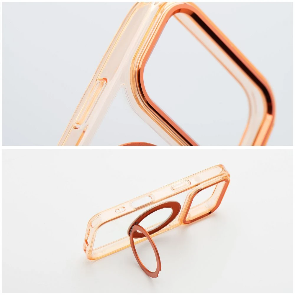 Case for iPhone 17 Pro / 18 Pro Frame Circle Stand compatible with MagSafe orange