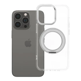 Zadní kryt Frame Circle Stand compatible with MagSafe pro Apple iPhone 13 Pro, transparentní