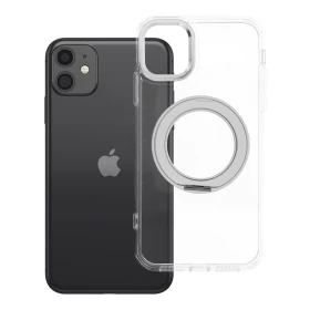 Zadní kryt Frame Circle Stand compatible with MagSafe pro Apple iPhone 11, transparentní