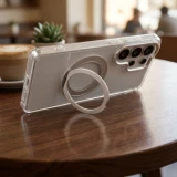 Case for Samsung A17 Frame Circle Stand compatible with MagSafe transparent