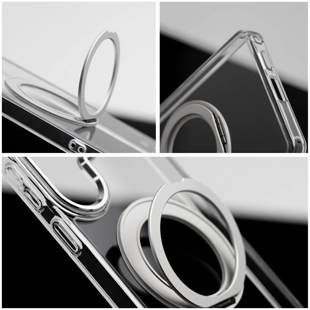 Case for Samsung A36 Frame Circle Stand compatible with MagSafe transparent