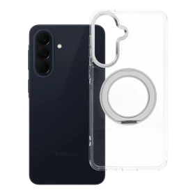 Zadní kryt Frame Circle Stand compatible with MagSafe pro Samsung Galaxy A57, transparentní