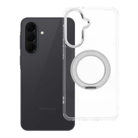 Zadní kryt Frame Circle Stand compatible with MagSafe pro Samsung Galaxy A37, transparentní