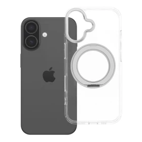 Zadní kryt Frame Circle Stand compatible with MagSafe pro Apple iPhone 17, transparentní