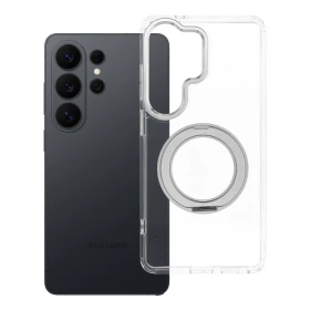 Zadní kryt Frame Circle Stand compatible with MagSafe pro Samsung Galaxy S26 Ultra, transparentní