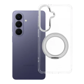 Zadní kryt Frame Circle Stand compatible with MagSafe pro Samsung Galaxy S26, transparentní