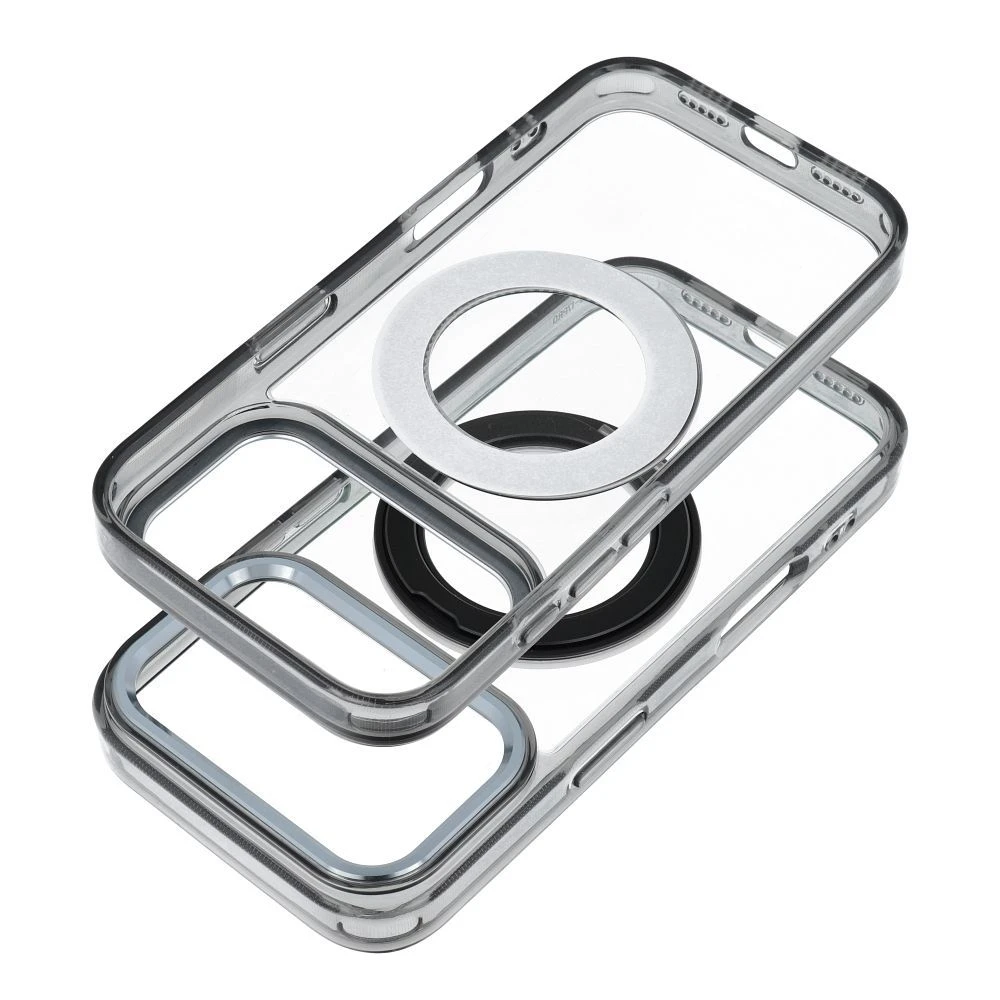 Case for iPhone 16 PRO Frame Circle Stand compatible with MagSafe black