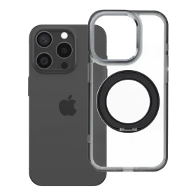 Zadní kryt Frame Circle Stand compatible with MagSafe pro Apple iPhone 15 Pro, černá