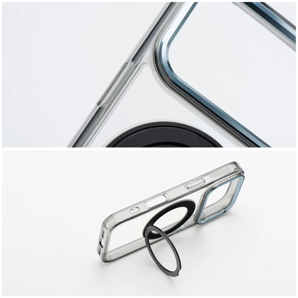 Case for iPhone 15 Pro Frame Circle Stand compatible with MagSafe black