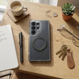 Case for Samsung A36 Frame Circle Stand compatible with MagSafe black