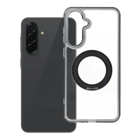 Zadní kryt Frame Circle Stand compatible with MagSafe pro Samsung Galaxy A36, černá