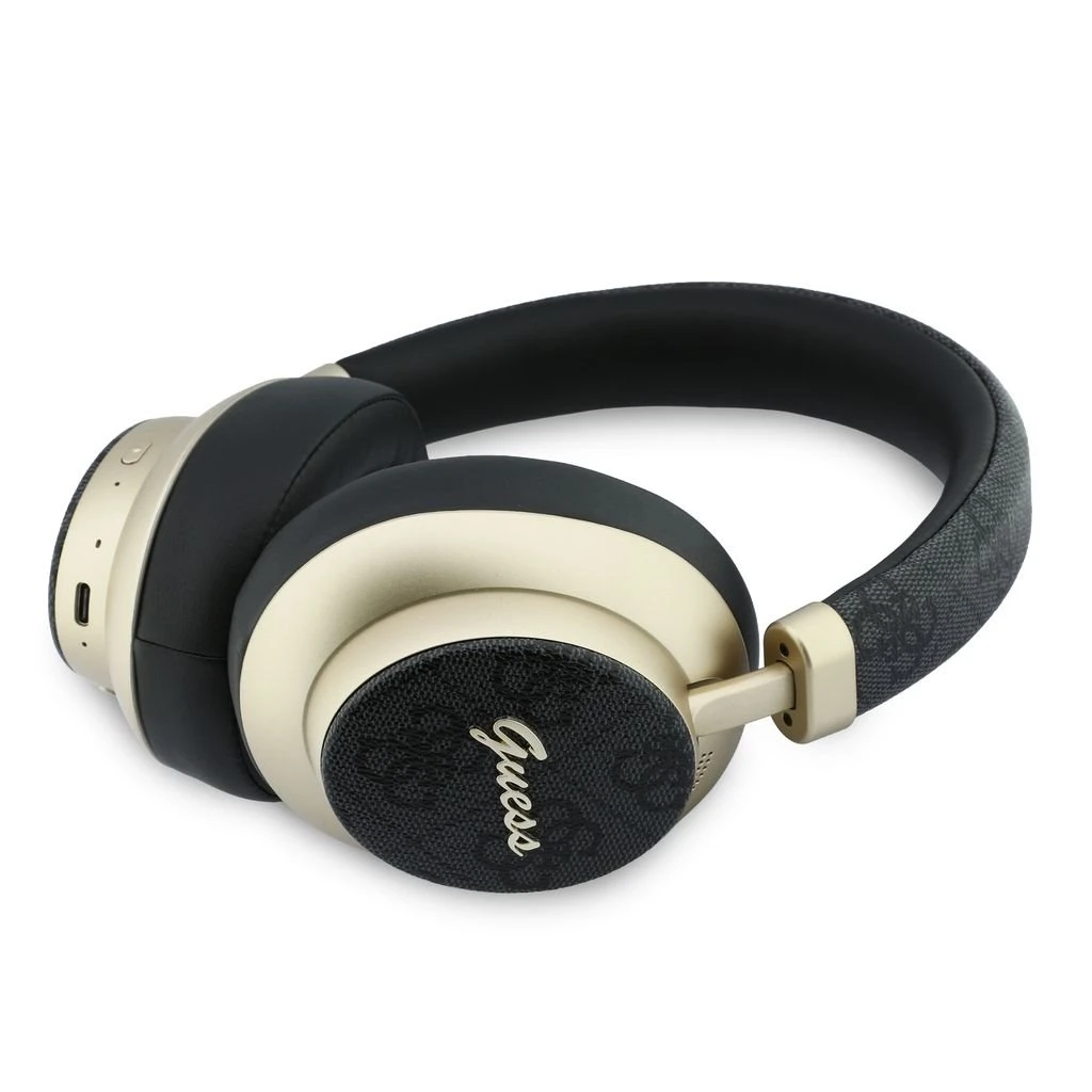 Guess PU 4G Gold Script Metal Logo ENC Bezdrátová Sluchátka Black