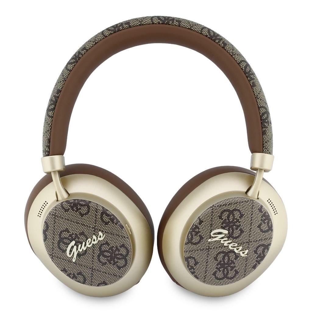 Guess PU 4G Gold Script Metal Logo ENC hnědá