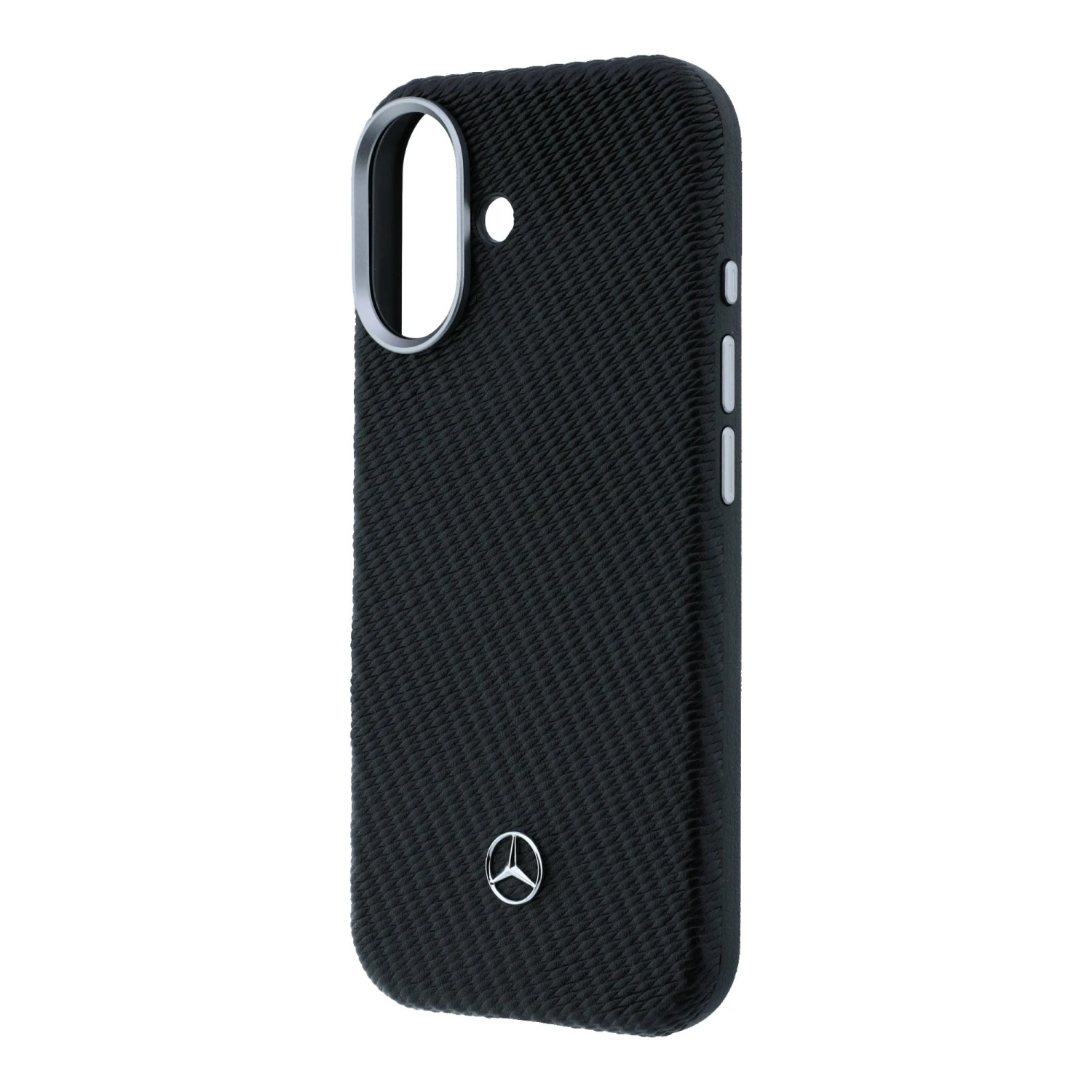 Mercedes PU Leather Wood Semi Wrap MagSafe Zadní Kryt pro iPhone 17 Black