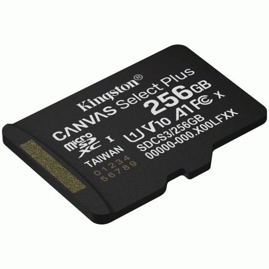 Paměťová karta 256GB Kingston microSDXC Canvas SelectPlus Gen3 150MB/s A1 s adaptérem