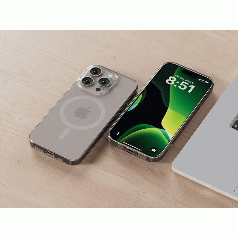 Zadní kryt Allity Mag pro Apple iPhone 15 Pro, transparentní