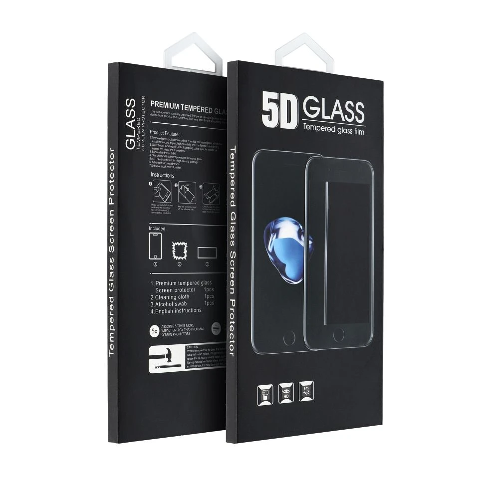 5D Full Glue Tempered Glass - for iPhone 15 / 16 black