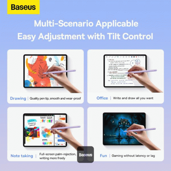 Stylus Baseus Smooth Writing 2 s bezdrátovým nabíjením (aktivní bezdrátová verze), fialová