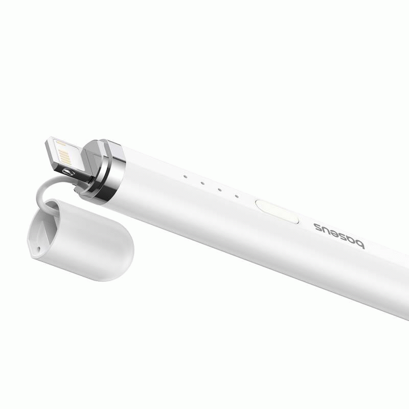 Stylus Baseus Smooth Writing 2 s kabelovým nabíjením lightning, bílá