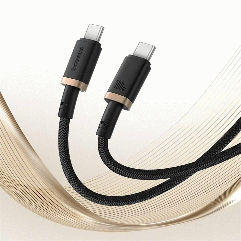 Kabel Baseus Dura USB-C/USB-C 1m 100W, černo/zlatá