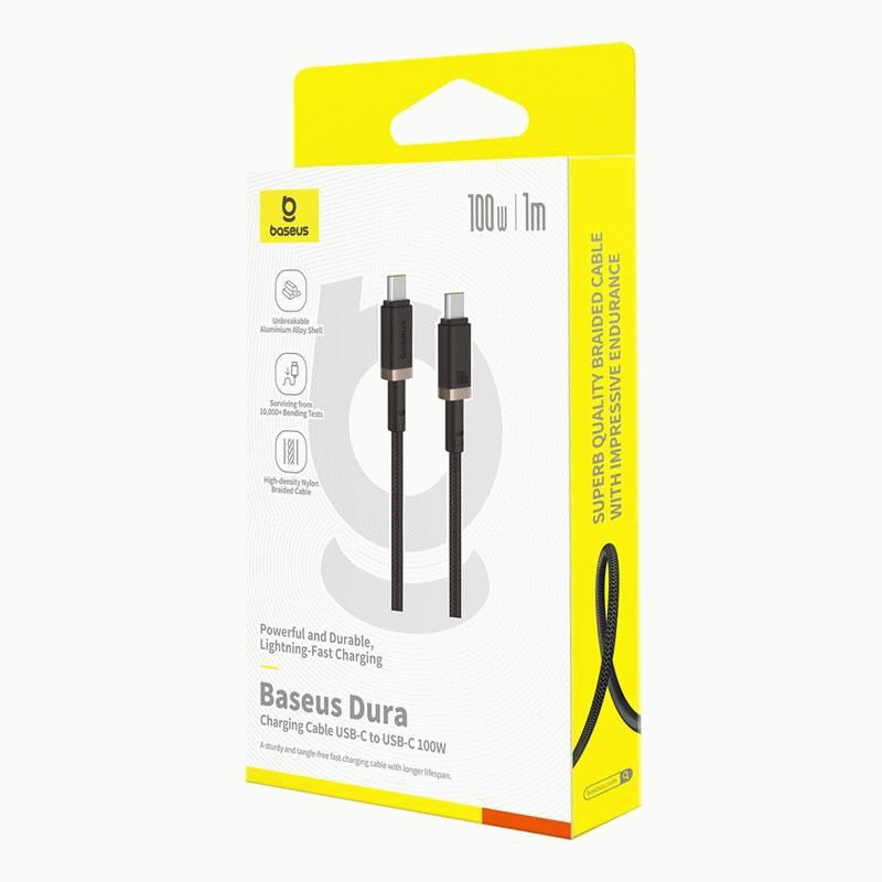 Kabel Baseus Dura USB-C/USB-C 1m 100W, černo/zlatá