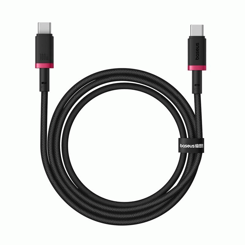 Kabel Baseus Dura USB-C/USB-C 1m 100W, červeno/černá