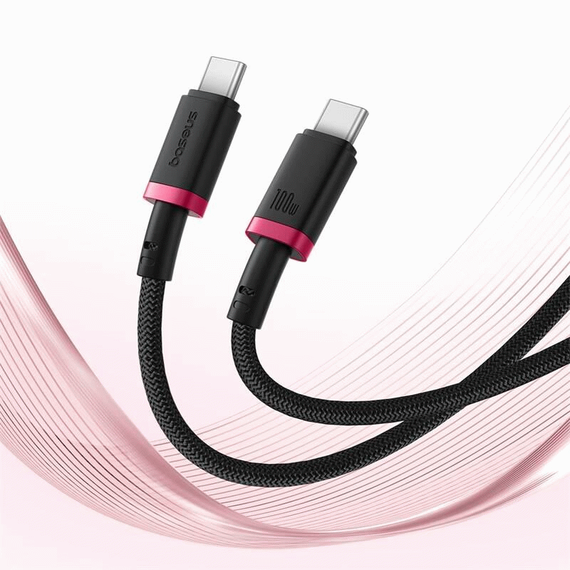 Kabel Baseus Dura USB-C/USB-C 1m 100W, červeno/černá