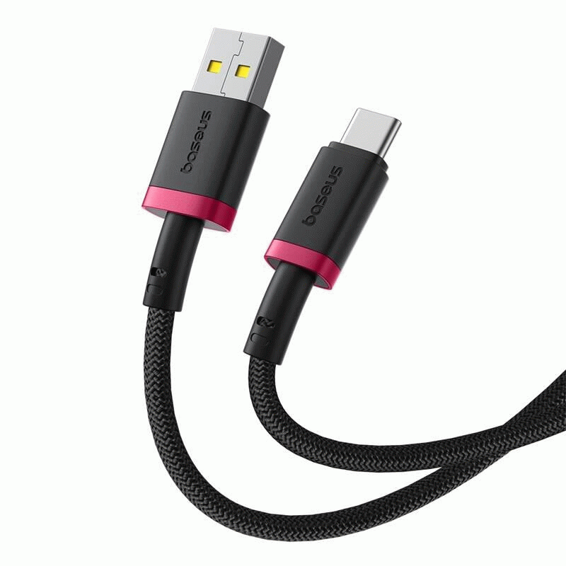 Kabel Baseus Dura USB/USB-C 1m 60W, červeno/černá