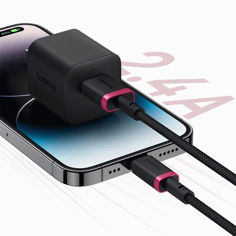 Kabel Baseus Dura USB/Lightning 2m 2.4A, červeno/černá
