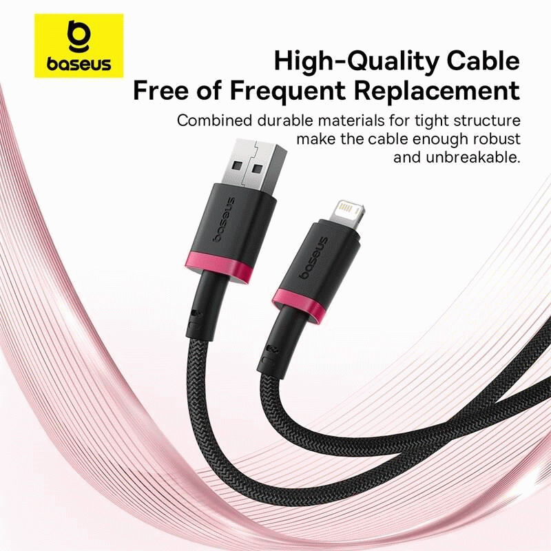 Kabel Baseus Dura USB/Lightning 2m 2.4A, červeno/černá