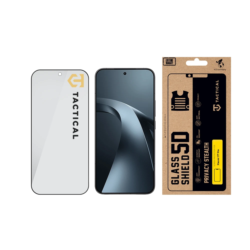 Tactical Glass Shield Privacy Stealth 5D sklo pro Xiaomi 17T Pro Black