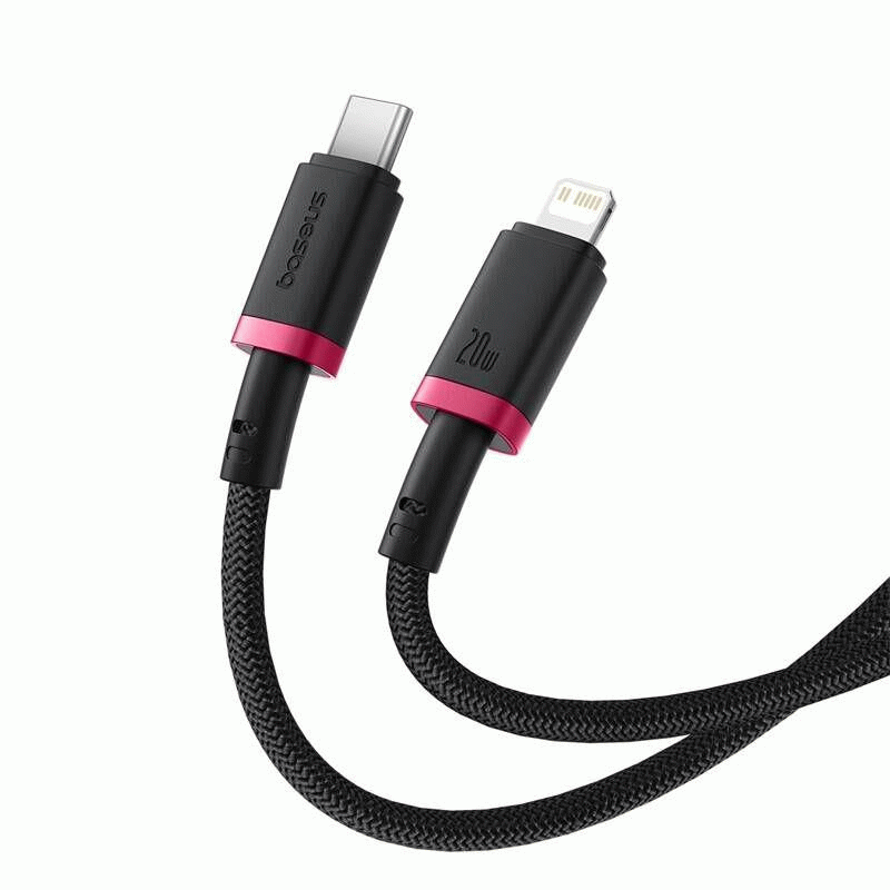 Kabel Baseus Dura USB-C/Lightning 1m 20W, černo/červená