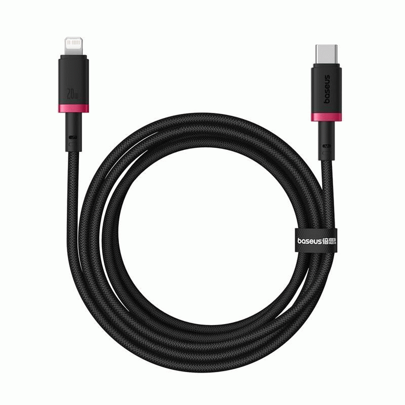 Kabel Baseus Dura USB-C/Lightning 2m 20W, černo/červená