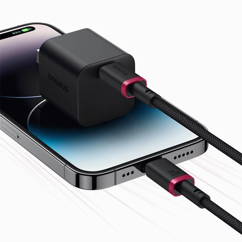 Kabel Baseus Dura USB-C/Lightning 2m 20W, černo/červená
