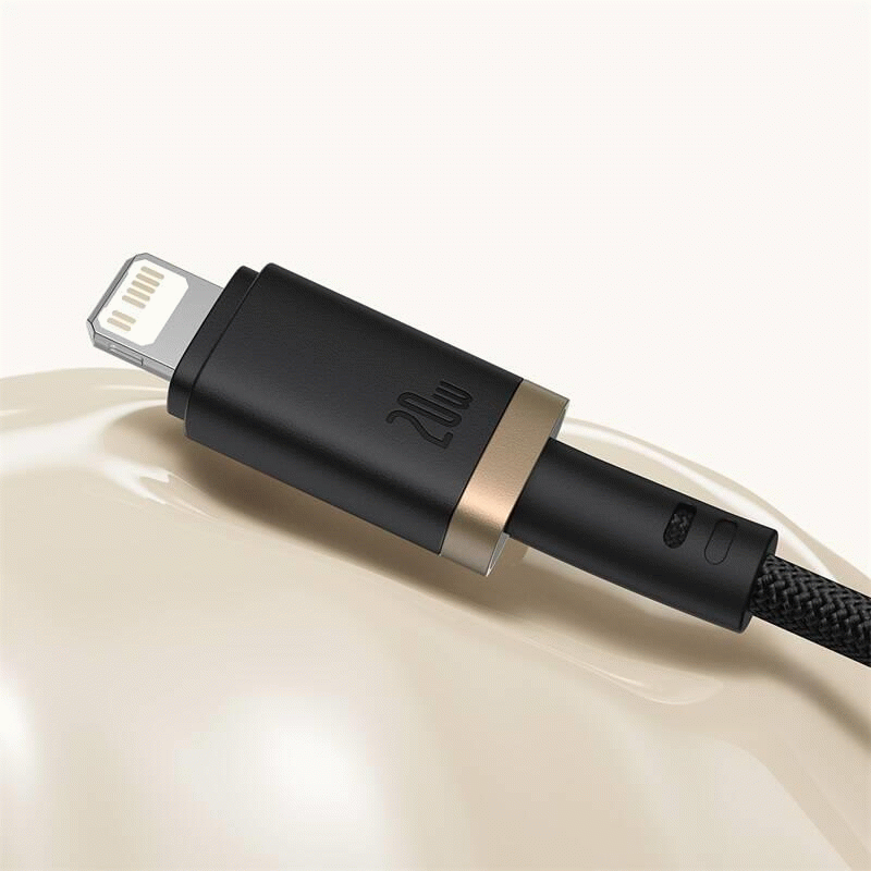 Kabel Baseus Dura USB-C/Lightning 2m 20W, černo/zlatá