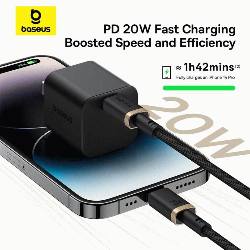 Kabel Baseus Dura USB-C/Lightning 2m 20W, černo/zlatá
