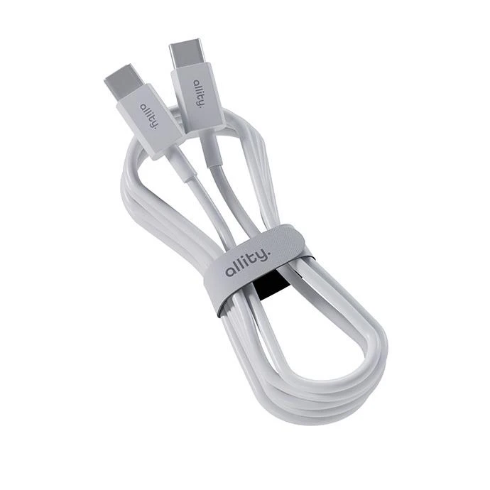 Kabel Allity AUC-03 USB-C/USB-C 1m 60W, bílá