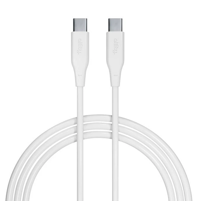 Kabel Allity AUC-02 USB-C/USB-C 2m 100W, bílá