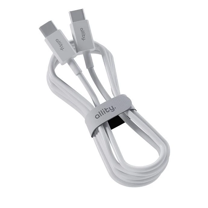 Kabel Allity AUC-03 USB-C/USB-C 1m 100W, bílá