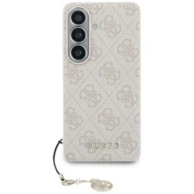 Zadní kryt Guess PU 4G Classic Logo with Charm GUHMS26SGF4GPIpro Samsung Galaxy S26, růžová