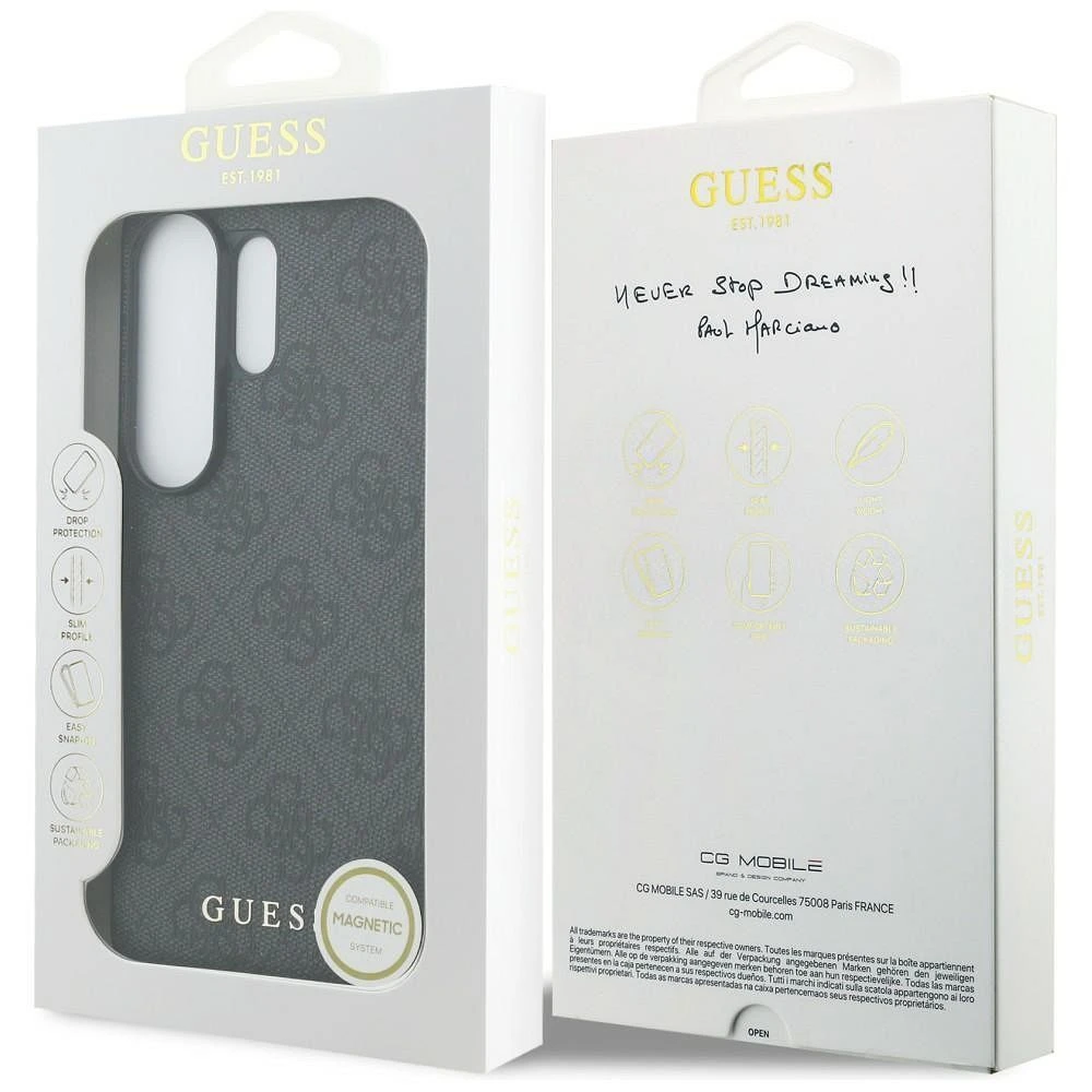 GUESS case for SAMSUNG S26 Ultra GUHMS26LGF4GGR (PU 4G Classic Logo with Charm) black