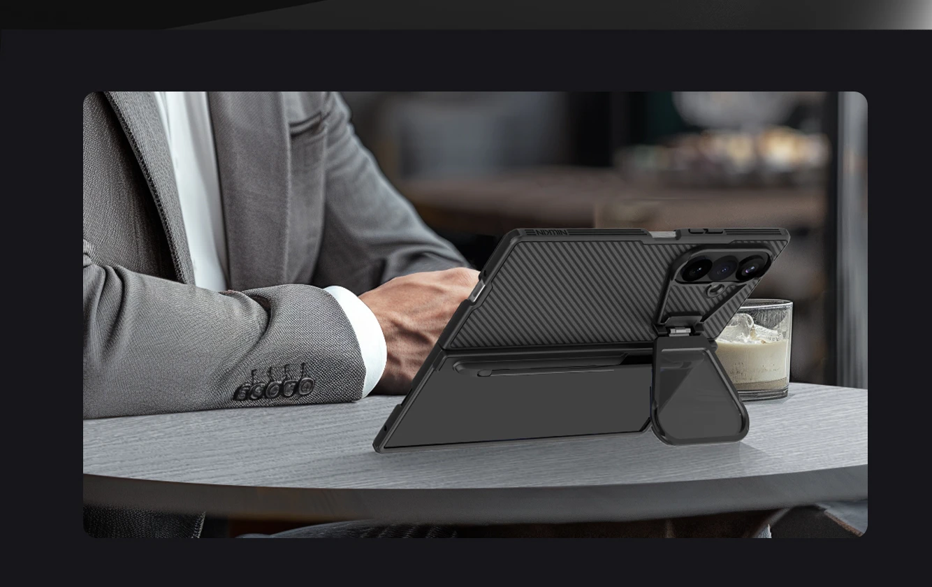 Nillkin CamShield Prop Magnetic Pen Slot (Transparent Lens) Zadní Kryt pro Samsung Galaxy Z Fold 8 Ultra Black